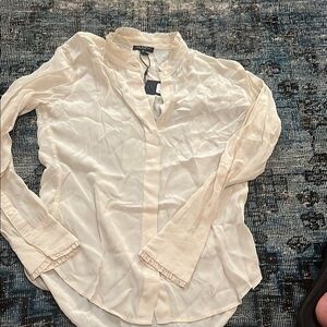 Rag & Bone Cream Long Sleeve Button Down Shirt small